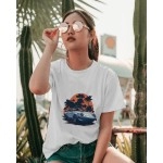 Porsche Car | SABEZY ESSENTIALS Cotton Regular Women's T-Shirt | White