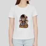 Hand Drawn | Printed Casual Womens White T-shirt