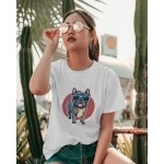 Pug | SABEZY ESSENTIALS Cotton Regular Women's T-Shirt | White