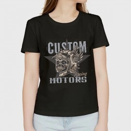 Custom Racing Motors | SABEZY ESSENTIALS Cotton Regular Women's T-Shirt | Black