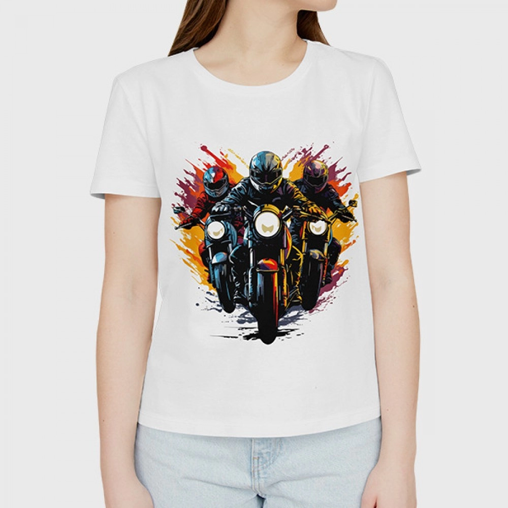 Rider Squad | SABEZY ESSENTIALS Cotton Regular Women's T-Shirt | White