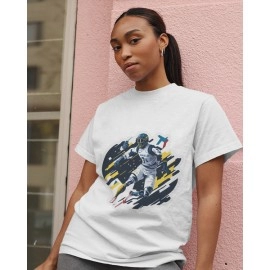 Rugby Bunny | SABEZY ESSENTIALS Cotton Regular Women's T-Shirt | White