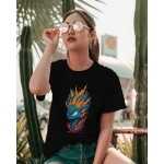 Super Sonic | SABEZY ESSENTIALS Cotton Regular Women's T-Shirt | Black