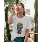 Super Sonic | SABEZY ESSENTIALS Cotton Regular Women's T-Shirt | White