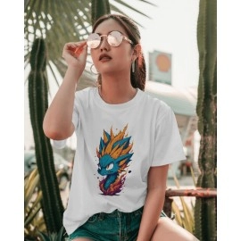 Super Sonic | SABEZY ESSENTIALS Cotton Regular Women's T-Shirt | White