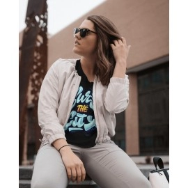 Surf The City | SABEZY ESSENTIALS Cotton Regular Women's T-Shirt | Black