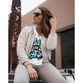 Surf The City | SABEZY ESSENTIALS Cotton Regular Women's T-Shirt | White