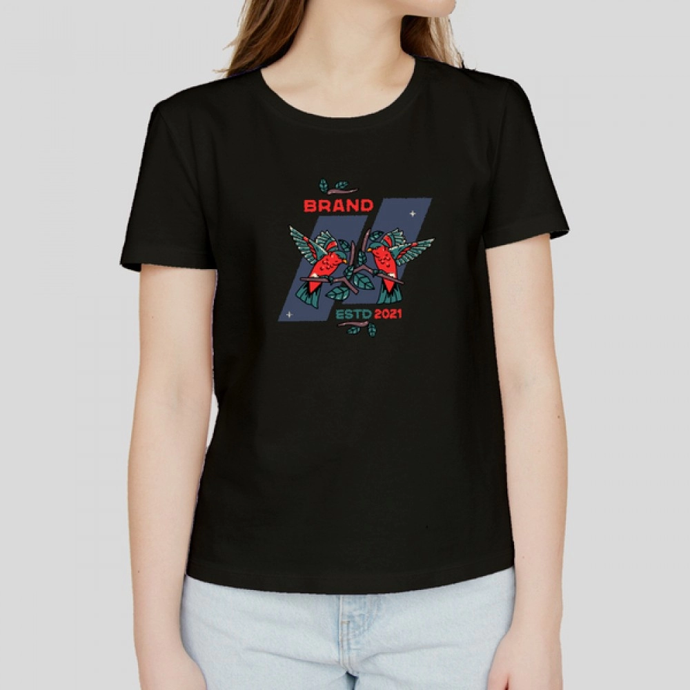 Brand ESTD | Women Casual Black T-shirt
