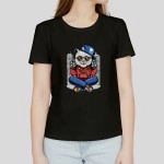Cool Cat | Women's Black Cotton T-shirt