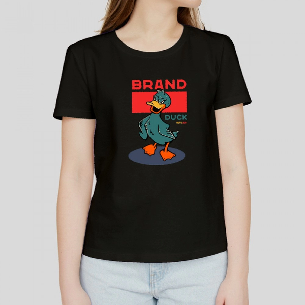 Brand Duck | Womens Black T-shirt