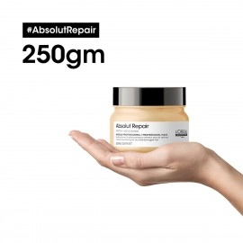 L’Oréal Professional Absolut Repair Hair Mask with Protein & Gold Quinoa for Dry and Damaged Hair, Serie Expert, 250gm