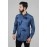 Men Twill Print Shirt | Blue