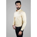 Men Solid Giza Cotton Formal Shirt | Cream