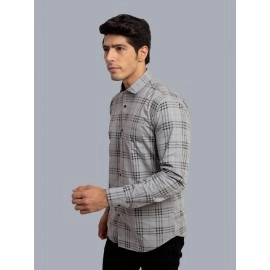 Men Checked Regular Fit Casual Shirt | Grey