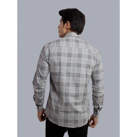 Men Checked Regular Fit Casual Shirt | Grey