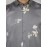 Men Floral Print Cotton Spread Collar Shirt | Grey