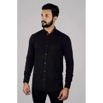 Men Solid Linen Formal Men Shirt | Black