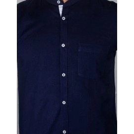 Men Solid Linen Formal Shirt | Blue
