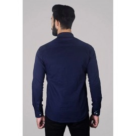 Men Solid Linen Formal Shirt | Blue