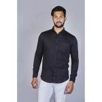Men Solid Satin Formal Shirt | Black