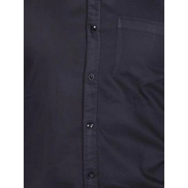 Men Solid Satin Formal Shirt | Black