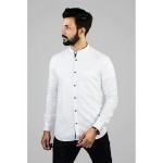 Men Solid Linen Formal Shirt | White