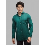 Men Solid Giza Cotton Formal Shirt | Bottle Green 