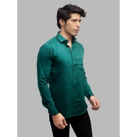 Men Solid Giza Cotton Formal Shirt | Bottle Green 