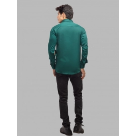 Men Solid Giza Cotton Formal Shirt | Bottle Green 