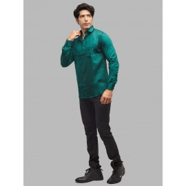 Men Solid Giza Cotton Formal Shirt | Bottle Green 