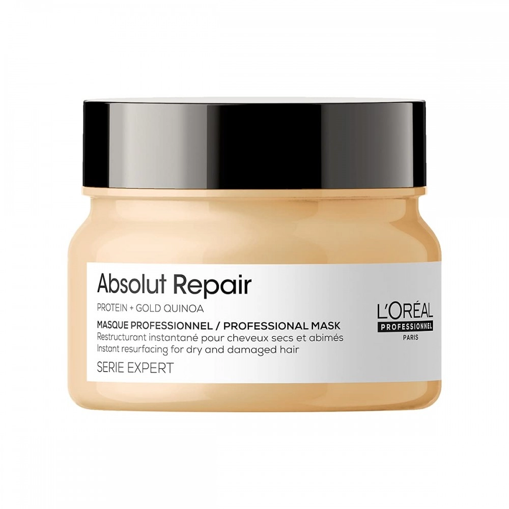 L’Oréal Professional Absolut Repair Hair Mask with Protein & Gold Quinoa for Dry and Damaged Hair, Serie Expert, 250gm