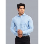 Men Solid Satin Formal Shirt | Light Blue