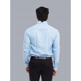 Men Solid Satin Formal Shirt | Light Blue