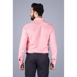 Men Solid Satin Formal Shirt | Light Pink 