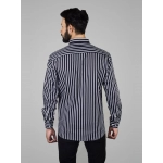 Men Awning Stripes Corduroy Cotton Shirt | Blue