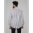 Men Awning Stripes Corduroy Cotton Shirt | White