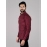 Men Checked Button Down Collar Cotton Shirt | Maroon