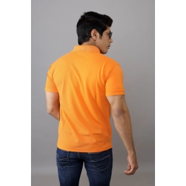 Men Solid Polo Collar T-shirt | Orange