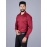Men Pinstripe Self Design Cotton Casual Shirt | Red