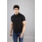 Men Solid Polo Collar T-shirt | Black
