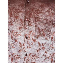 Men Printed Spread Collar Cotton Shirt | Brown