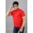 Men Solid Polo Collar T-shirt | Red 