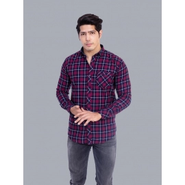 Men Regular Fir Checked Shirt | Blue & Pink