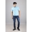 Men Solid Polo Collar T-shirt | Sky Blue