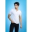 Men Solid Polo Collar T-shirt | White