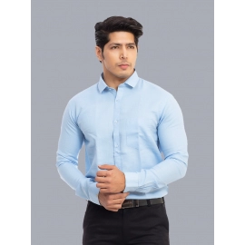 Men Solid Giza Cotton Formal Shirt | Sky Blue 