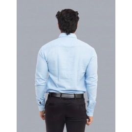 Men Solid Giza Cotton Formal Shirt | Sky Blue 