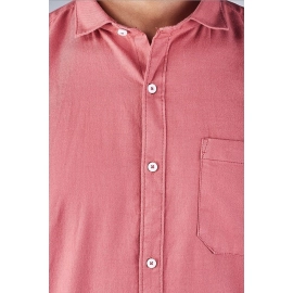 Men Solid Cotton Casual Shirt | Peach