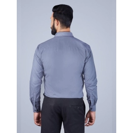 Men Solid Cotton Casual Spread Collar Shirt | Grey