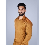 Men Solid Cotton Front Stitch Detail Shirt | Mustard